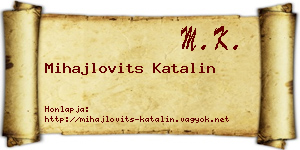 Mihajlovits Katalin névjegykártya
