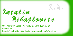 katalin mihajlovits business card